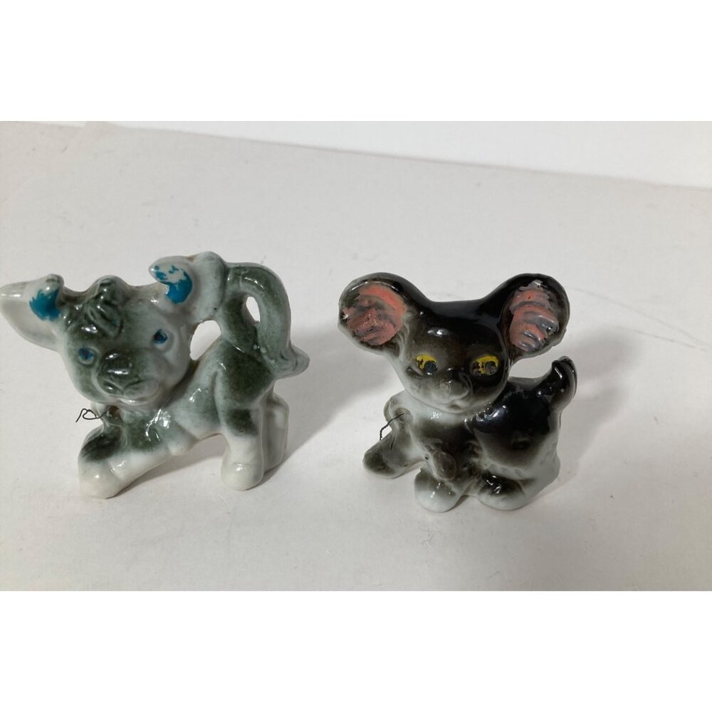 Vintage Japan Porcelain Cow Dog Puppie 2"‎ Flaw